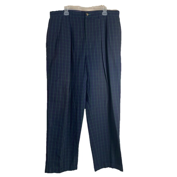 Vintage 90's Tommy Hilfiger Tartan Pants Mens 38x31 Scotch Plaid Pleated Y2K‎ - Picture 1 of 10